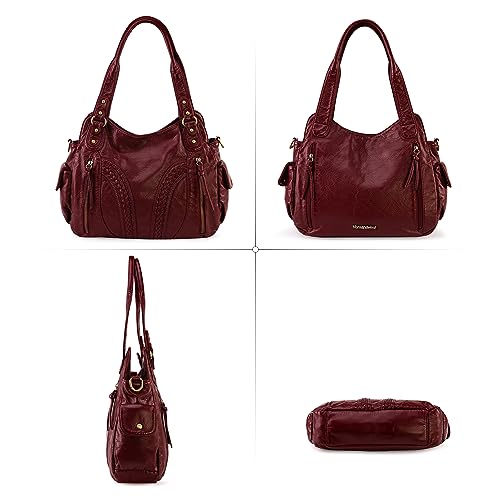 Montana West Washed Leather Hobo Bags for Women Roomy Handbags with Crossbody Strap4