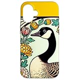 カナダのガチョウのイラスト カナダのガチョウ アート スマホケース iPhone 16 用