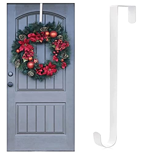 Suithink 38,1 cm Metall Kranz Kleiderbügel Türkranz Haken für Weihnachtskranz Dekorationen Weiß