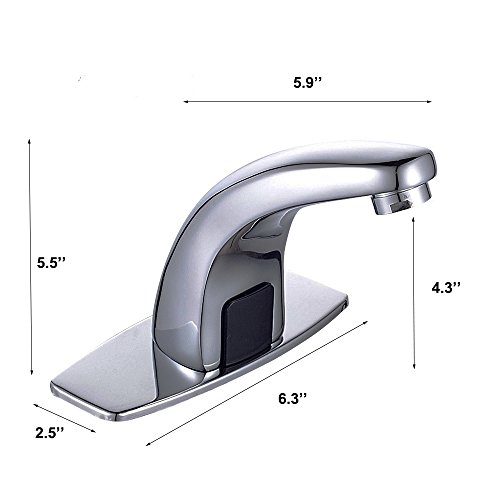 Dual-Powered Automatic Sensor Faucet Hands Touch Free Touchless Bathroom Water Sink Tap #TOP1