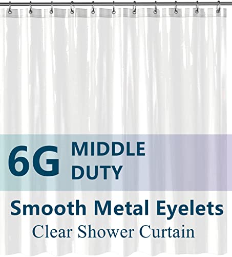 Blu-Pier Tech Clear Shower Curtain Set,Waterproof,PEVA Shower Curtain Liner for Bathroom?72W x 72H-6Gauge