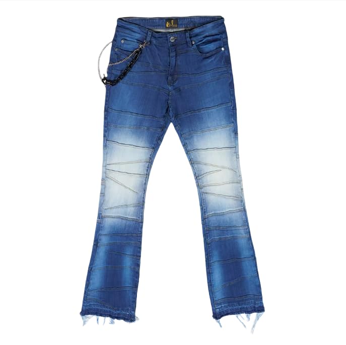 Men's Slim-fit Mid-Rise Jeans, Straight-Leg with Frayed Edges, Tie-dye Denim Jeans, Casual Hip-hop Jeans
