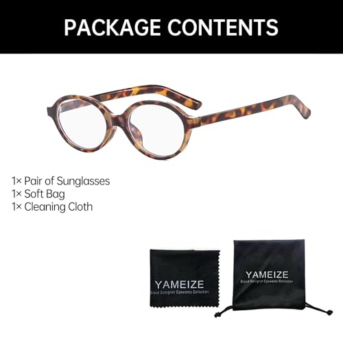 Image of YAMEIZE Small Oval Blue Light Blocking - Glasses Women Men Retro Clear Anti Blue Light Eyeglasses for Computer Gaming