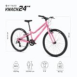 ATTABO Knack 24 – rower dziecięcy (7-11 lat) z lekką aluminiową ramą (tylko 10 kg), koła 24", stalowy widelec, do wzrostu 120-145 cm, ergonomiczna kierownica, idealny na wycieczki i czas wolny
