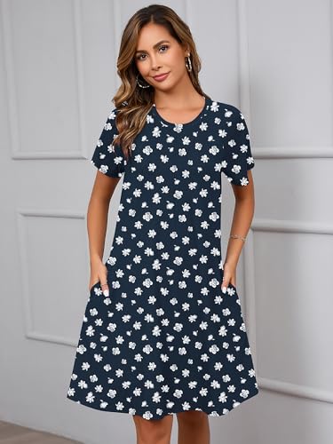 Image of Heymoments Short Sleeve Crewneck Summer Dresses for Women