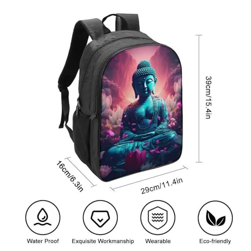 Cartable de dessin animé Bouddha résistant pour le collège - 2