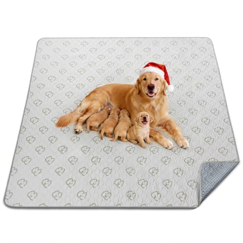 FXW Washable Pee Pads for Dogs, Super Absorbent, 63″ Square, 1 Pack | Machine washable, Non-slip backing, Fits 24″H 8-Panel FXW Rollick/Homeplus Playpens