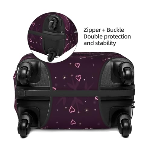 Snowflakes And Hearts Luggage Cover Protector Anti-Scratch Washable Fits 18-32 Inch Luggage-Medium4