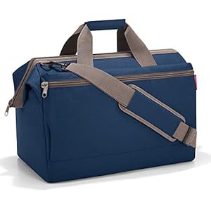 reisenthel allrounder L pocket – un sac type sacoche docteur avec 2 grands compartiments zippés à l’extérieur, grande ouverture à arceaux, 6 compartiments intérieurs, 2 poignées, en noir, Couleur:blau