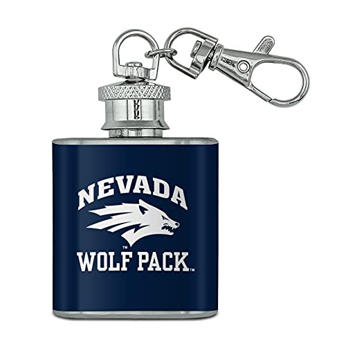 University of Nevada, Reno Wolf Pack Stainless Steel 1oz Mini Flask Key Chain