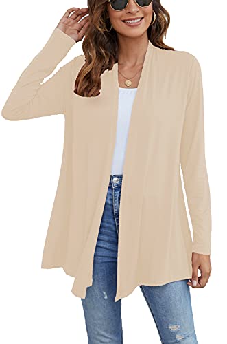 Ladlop Women Cardigan Sweaters Lightweight Long Sleeve Casual Solid Basic Open Front Breathable Cardigans Dusters thumb #2