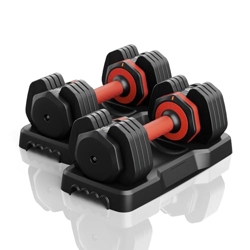 Mancuernas Ajustables, 11 kg/24,5 kg Pesas y Mancuernas Ajuste Rá...