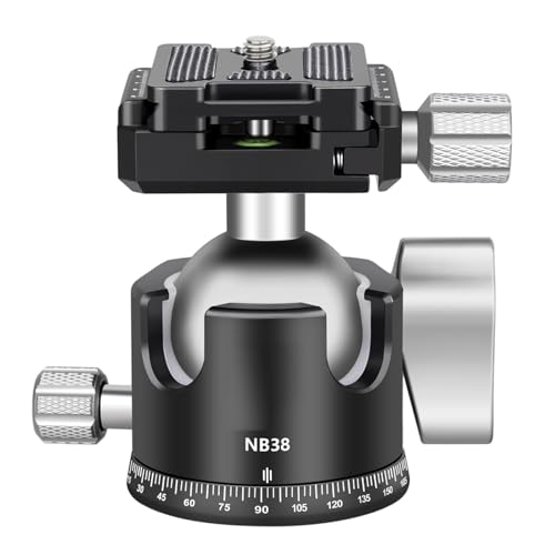 �J�����A�N�Z�T���[�ł� �O�r�{�[���w�b�h�}�E���g�A�_�v�^�[ 360° �p�m���} U �m�b�` 38mm �{�[���w�b�h 1/4 "���� 3/8" �l�W DSLR �J�����p�A�y�C���[�h 15kg �A���i