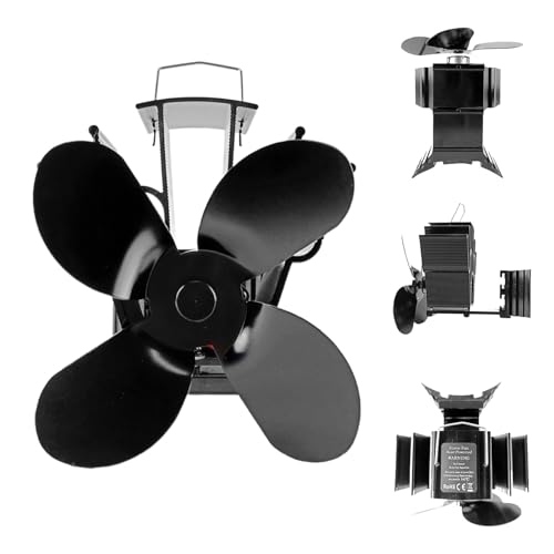 Ventilador de quemador de troncos, Ventilador de chimenea de leña, Ventilador silencioso para estufa de leña, Distribución eficiente del calor, Ventilador de estufa de leña alimentado por calor,