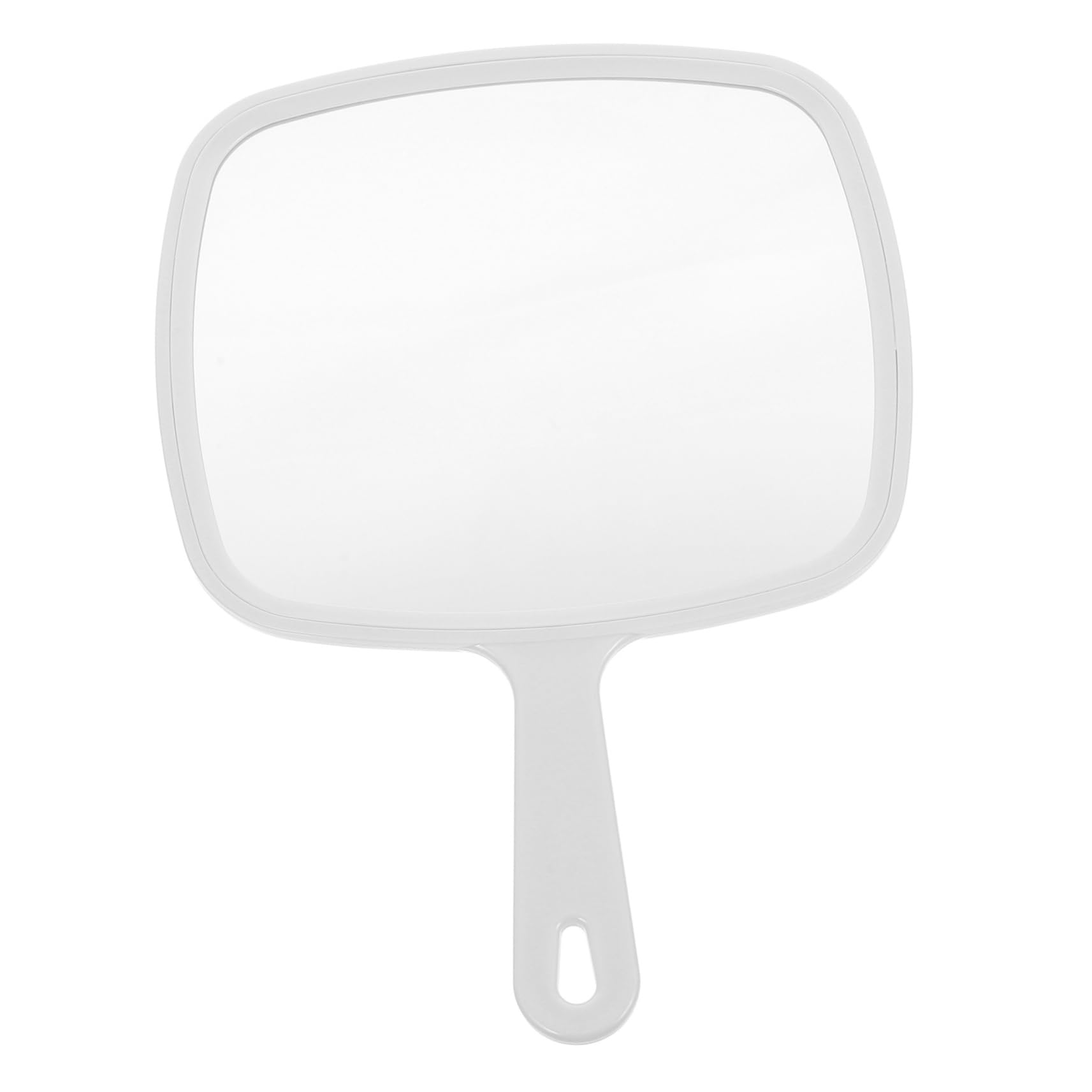 Miroir portable poignée ABS léger accessoire maquillage voyage blanc