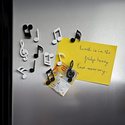 Set de 12 imanes decorativos con notas musicales para nevera miniatura 6