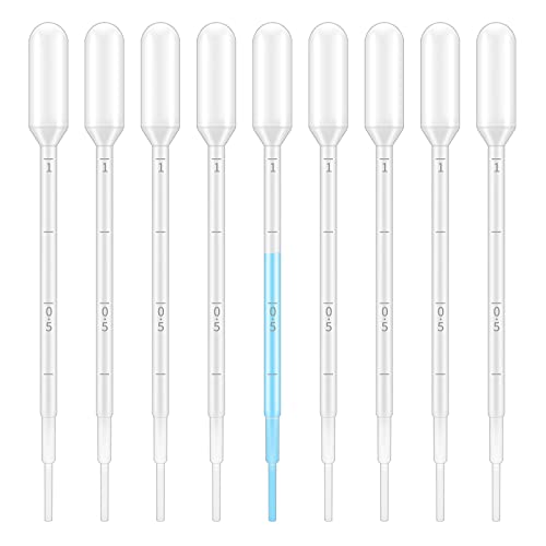 G2PLUS 100PCS Pipette Pipetta di Trasferimento in Plastica 1ML Pipetta Contagocce per Trasferire Profumo,Olio Essenziale,Vernice Acrilica e Laboratorio