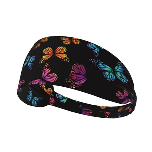 Butterfly Abstract Butterflies Sports Headbands for Men and Women Sweatbands for Moisture Wicking Suitable for Fitness Running Cycling Hiking Yoga Football Exercise