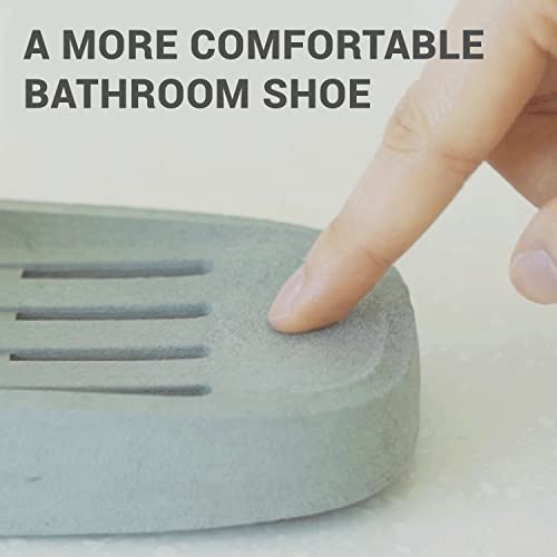 DEARCUS Shower Slippers with Comfortable Anti Slip Pad - Quick Drying Slippers with Drainage Holes – Non Slip Thick Sole Sandals – Open Toe Home Slippers – Piu Meno, Deep Grey4