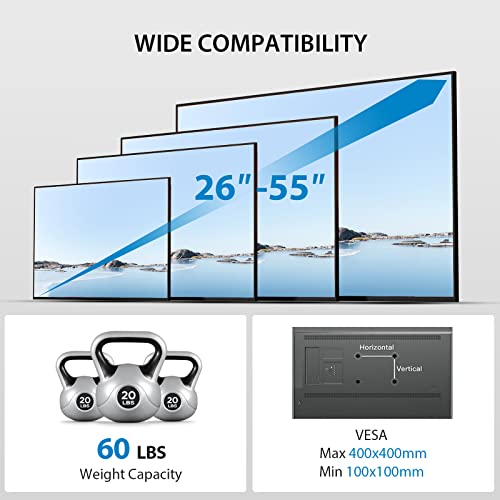 Pipishell Ceiling Tv Mount For Most 26-55 Inch Lcd Led Oled Qled 4K Tvs, Hanging Tv Monitor Ceiling Mount Bracket Height Adjustable Tilt Swivel Holds Up To 60Lbs Max Vesa 400X400Mm #TOP5