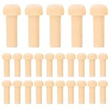 SEWACC Lot de 50 chevilles en bois brut en forme de champignon - Chevilles d'essieu à tête...