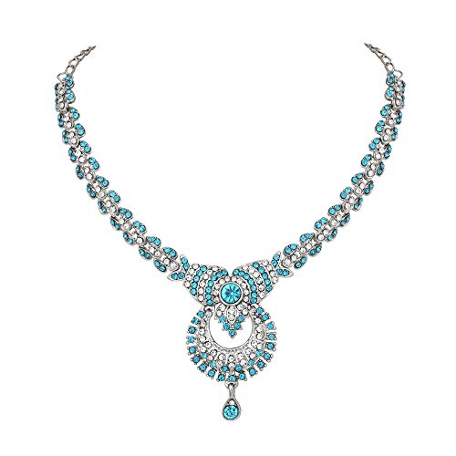 Image of Atasi International Delightful Rhodium Silver Plated Alloy Choker Necklace Set For Women