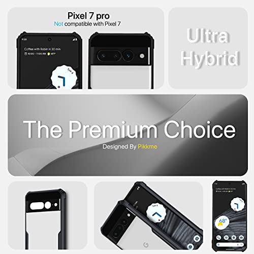 Image of Pikkme Google Pixel 7 Pro Back Cover | Crystal Clear Transparent Back | Ultra Hybrid | Full Camera Protection | Raised Edge | Bumper Back Case for Google Pixel 7 Pro (Black)