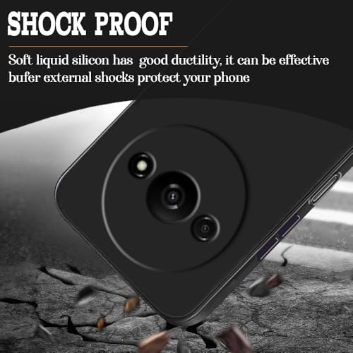 Image of Back Cover for Mi Redmi A3 4G / Poco C61 4G | Full Camera Protection | Premium Liquid Silicon Case | Flexible Bumper Case for Mi Redmi A3 4G / Poco C61 4G (Black)