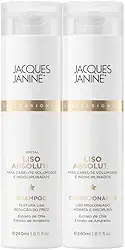 Kit Jacques Janine Liso Absoluto Shampoo e Condicionador Desembaraçante Anti Frizz Liso Prolongado 240ml