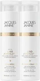 Kit Jacques Janine Liso Absoluto Shampoo e Condicionador Desembaraçante Anti Frizz Liso Prolongado 240ml