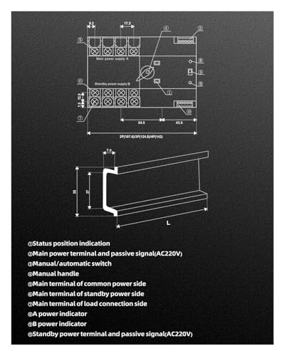 Inverseur source ATS commutateur de transfert automatique 4P 63A rail DIN - 4