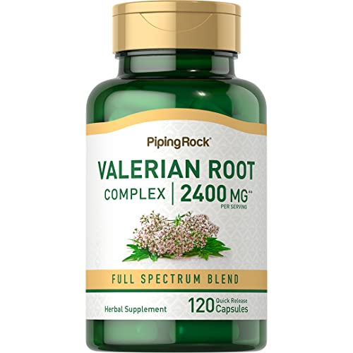 Piping Rock Valerian Root Capsules 2400 mg | 120 Count | Herbal Extract Supplement | Blend Complex | Non-GMO, Gluten Free