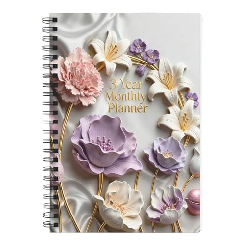 Agenda multianual, calendario mensual, organizador de fechas con páginas de notas, planificador académico de papel grueso, planificador de objetivos con diseño colorido, diario de productividad para