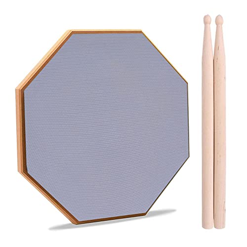 8 Zoll Drum Pad ÜBungspad Schlagzeug, Drum Pad ÜBen, Bungspad Schlagzeug, Drum Practice Pad, 2 Seitig Leises ÜBungspad, Mit Massivholz Drumsticks, Für Übe Das Trommeln, Grau - Image 3