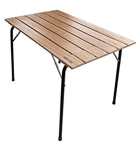 Castelmerlino Table Pliante terrasse de Camping en Plein air en Okumè Naturel 100x60x72 cm 280