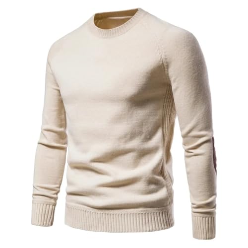 Men's Vintage Solid Color Crewneck Sweater Casual Knitwear Jumper3