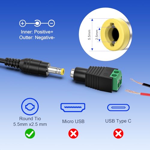 Image of 120W 24V 5A Power Supply, AC DC Adapter for Laptop, CCTV Camera, LCD Monitor, 5050 3528 LED Strip - 5.5x2.5mm Connector