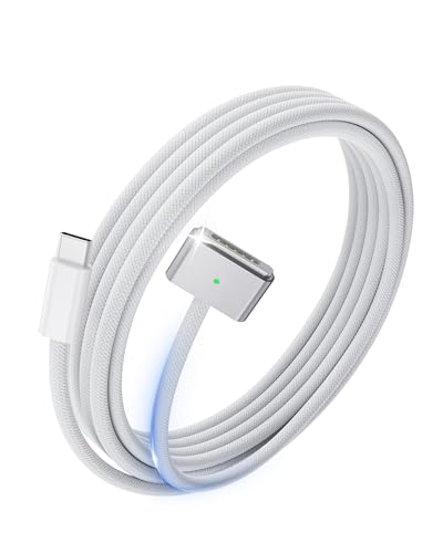 Ya en manzanajugosa.com: Stouchi Cable de carga magnético USB-C a 3, 2 m, 140 W, para MacBook Pro 2024 14"/16" M4, 2025 MacBook Air 13"/15" M4, carga rápida con sujeción perfecta, color plateado