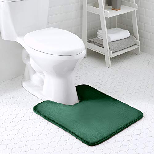 Walensee Tapis de bain en mousse à mémoire de forme, antidérapant, absorbant, super confortable, velours (50,8 x 61 cm, vert chasseur) Cover