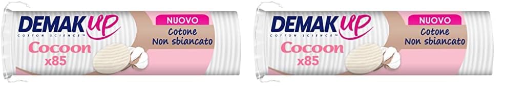 Demak 'Up Cocoon Set 85 Wattepads zum Abschminken, Baumwolle Scheiben (Packung mit 2)