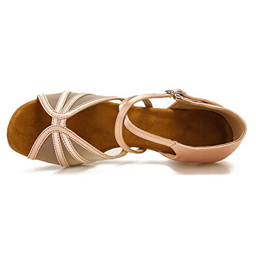 Image of Women's Ballroom Dance Shoes Latin Salsa Dancing Shoes Cross Strap 2.5inch Heel 3inch Heel ZB04