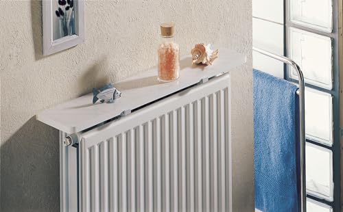 Merveille - Estante para Radiador sin Taladrar - Balda Reversible de Melamina Blanco/Hacienda -...