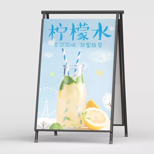Soporte para carteles de acero inoxidable para negocios y publicidad, soporte de exhibición de suelo, marco a presión para menús y guías