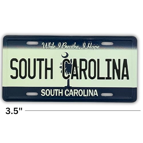 Imán decorativo placa South Carolina 3.5 pulgadas miniatura 4