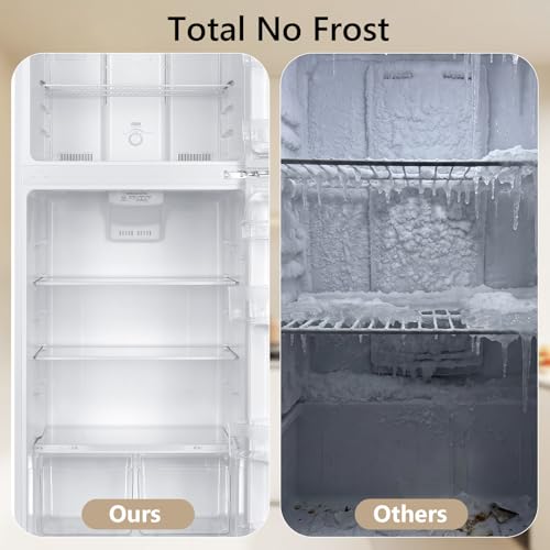 Image of Electactic 17.6 Cu. Ft. Top Freezer Refrigerator, 2 Door Fridge with Freezer, Full Size Refrigerator with Digital Temp Control, Garage Ready, Removable Shelves for Kitchen Commercial, White