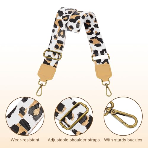Image of uxcell Wide Shoulder Strap, 5cm Adjustable Purse Strap Replacement Crossbody Strap for Shoulder Bag Handbag, Camel, Bronze Square Mouth Buckle