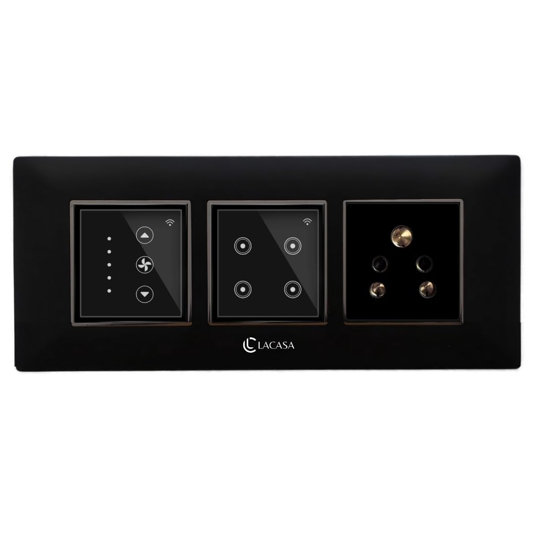 lacasa - 6 module smart switch plate/board - assistant/alexa compatible - 141f1s