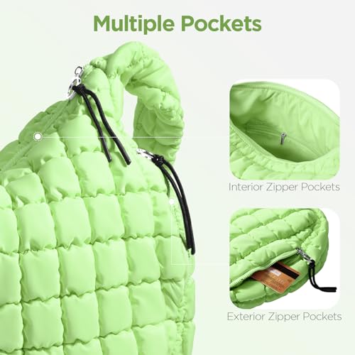 Image of Puffer Tote Bag for Women Large Quilted Crossbody Bag Quilted Carryall Bag Soft Puffy Hobo Handbags Puff Purse Shoulder Bag