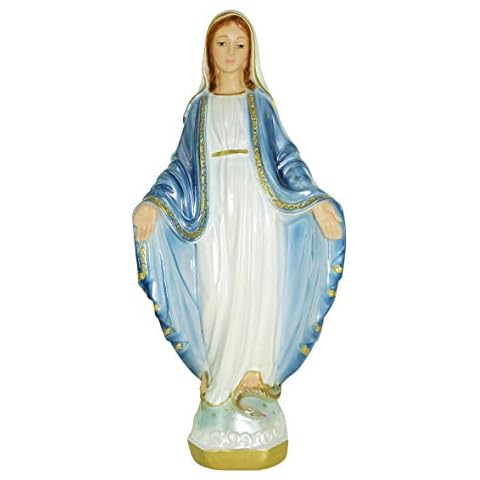 Ferrari & Arrighetti Estatua Virgen Milagrosa Yeso Perlado Pintada Mano 33 cm Cover