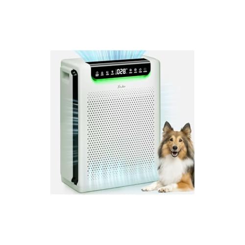 Air Purifiers for Home Large Room, Cover Up to 2600 Ft² with Washable Filters, Powerful Turbo Mode, PM2.5 Air Quality Display, 22dB Sleep Mode, Air Cleaner for Pets Hair, HAP607, Greenish White